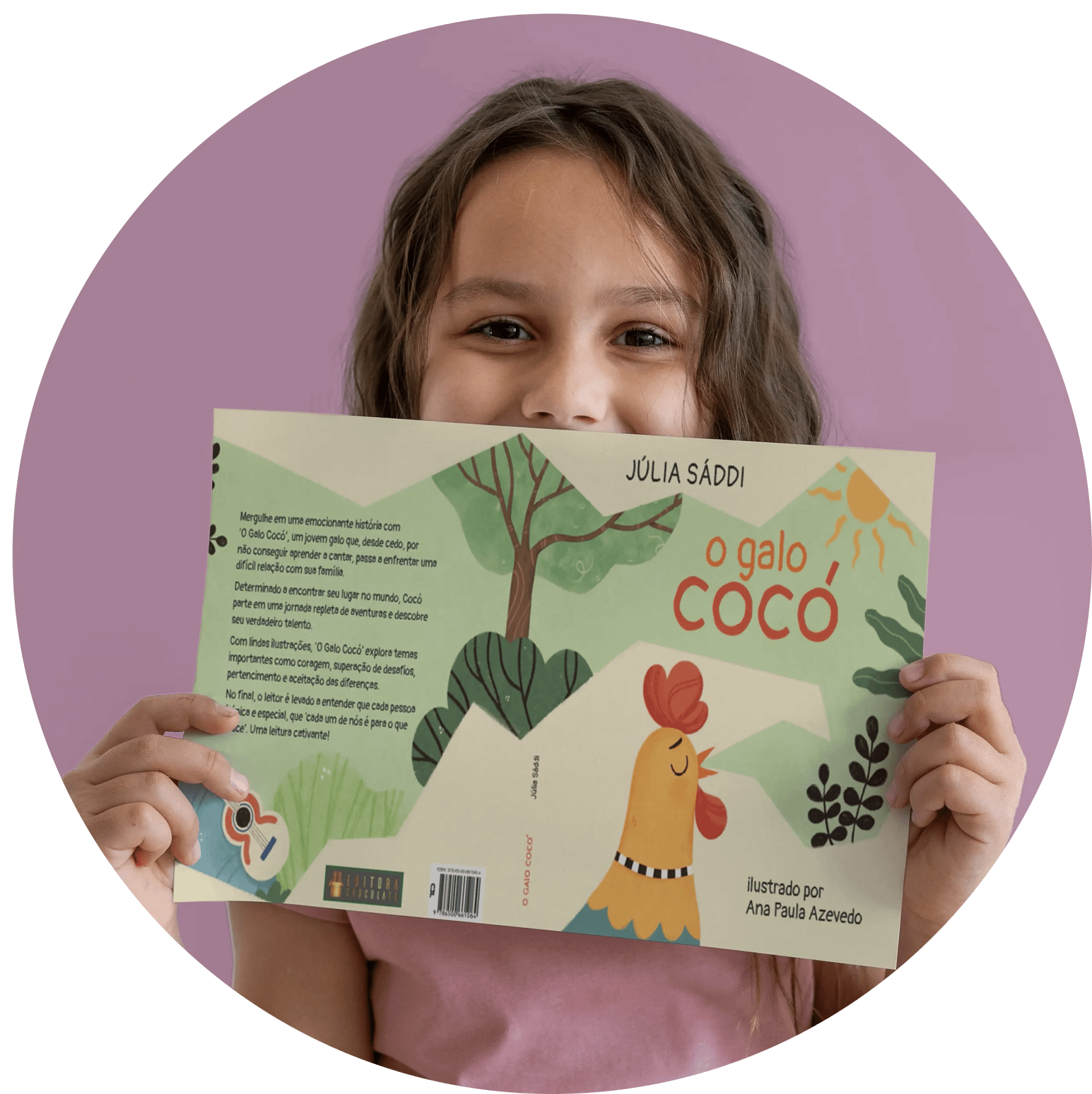 Menina segurando livro Galo_circular